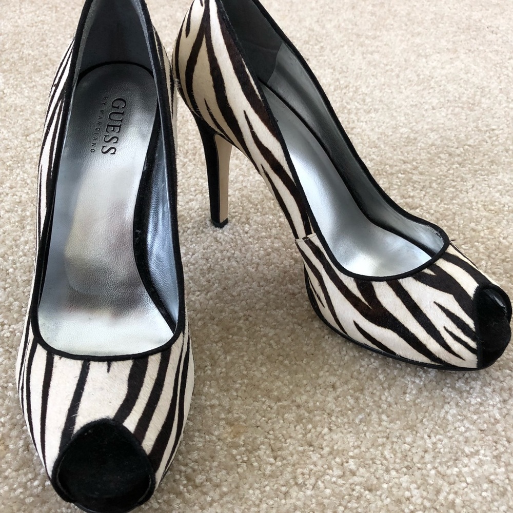 Guess zebra heels
